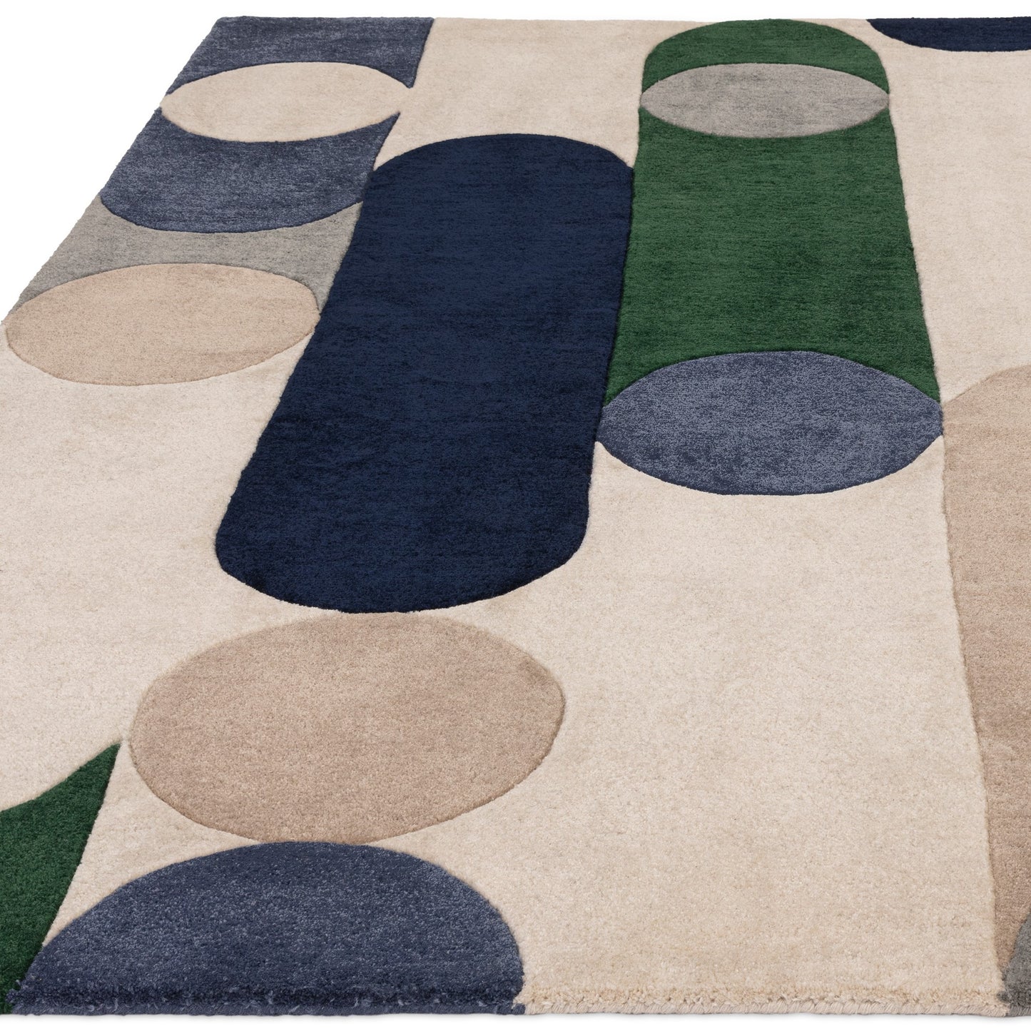 Romy Morse 08 Geometric Modern Rugs in Blue
