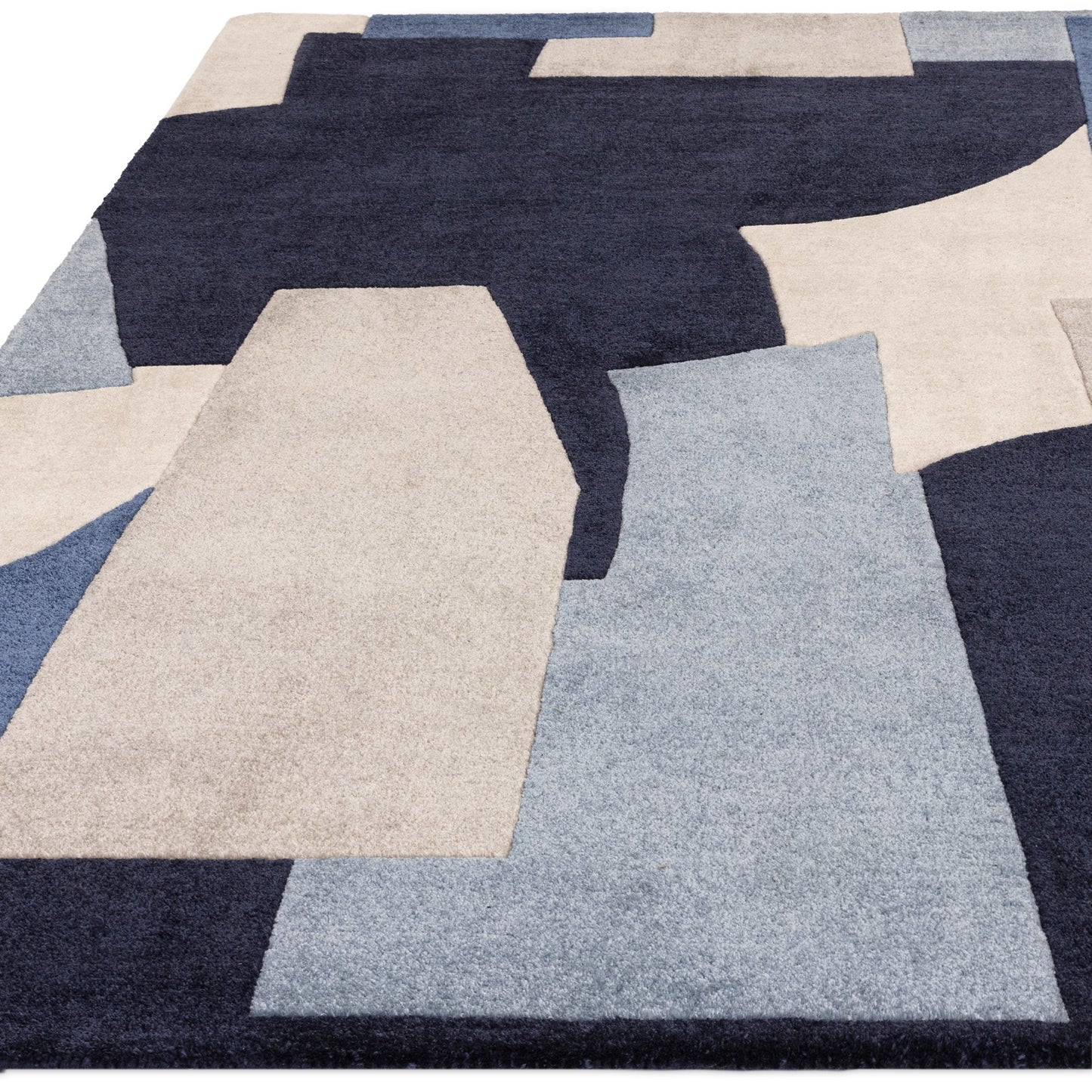 Romy Elements 11 Geometric Modern Rugs in Blue