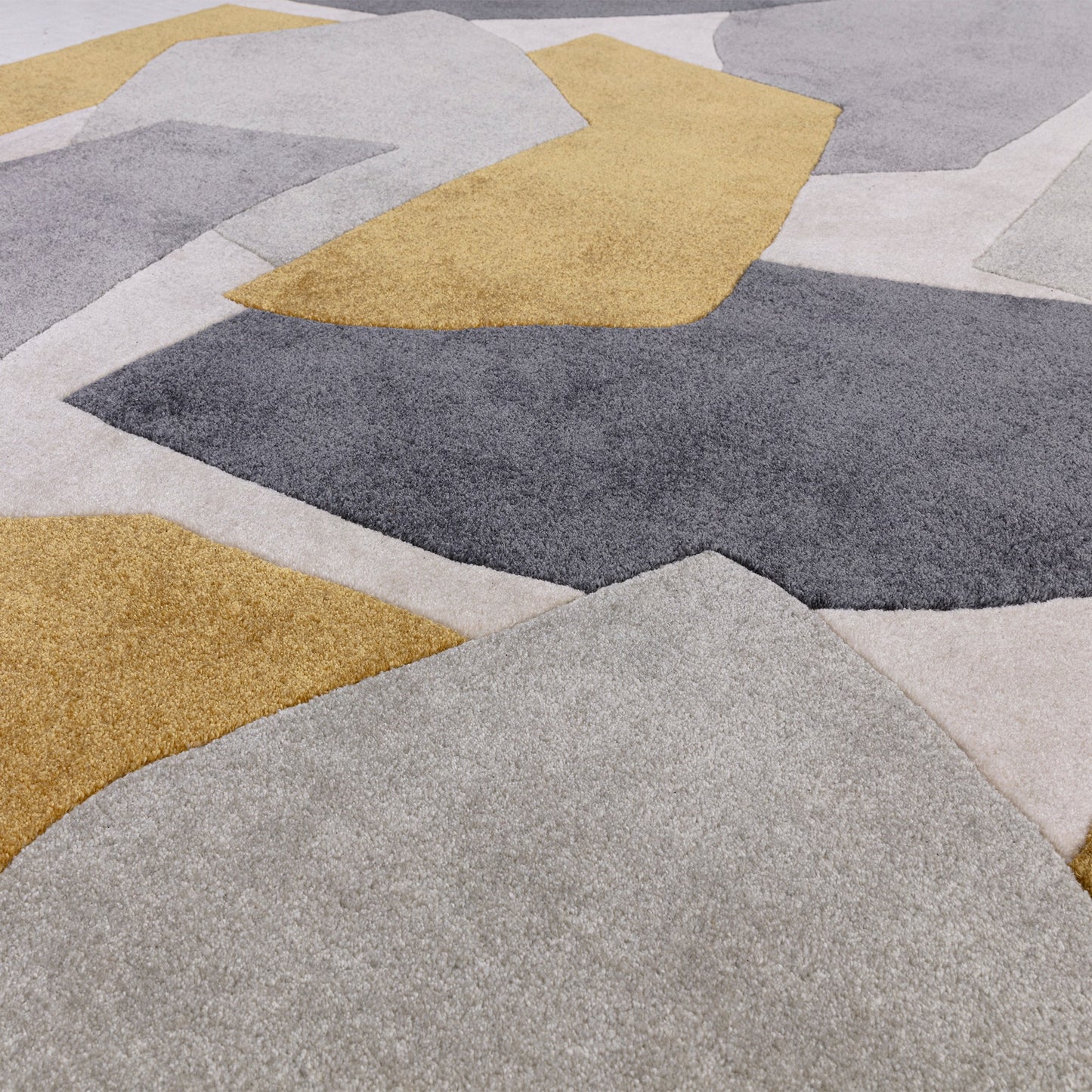 Romy Elements 10 Geometric Modern Rugs in Ochre