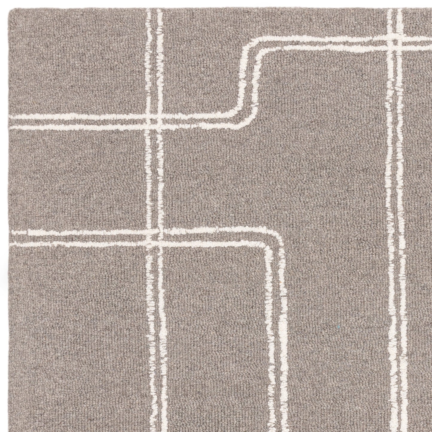 Ada Modern Boho Geometric Wool Rugs in Grey
