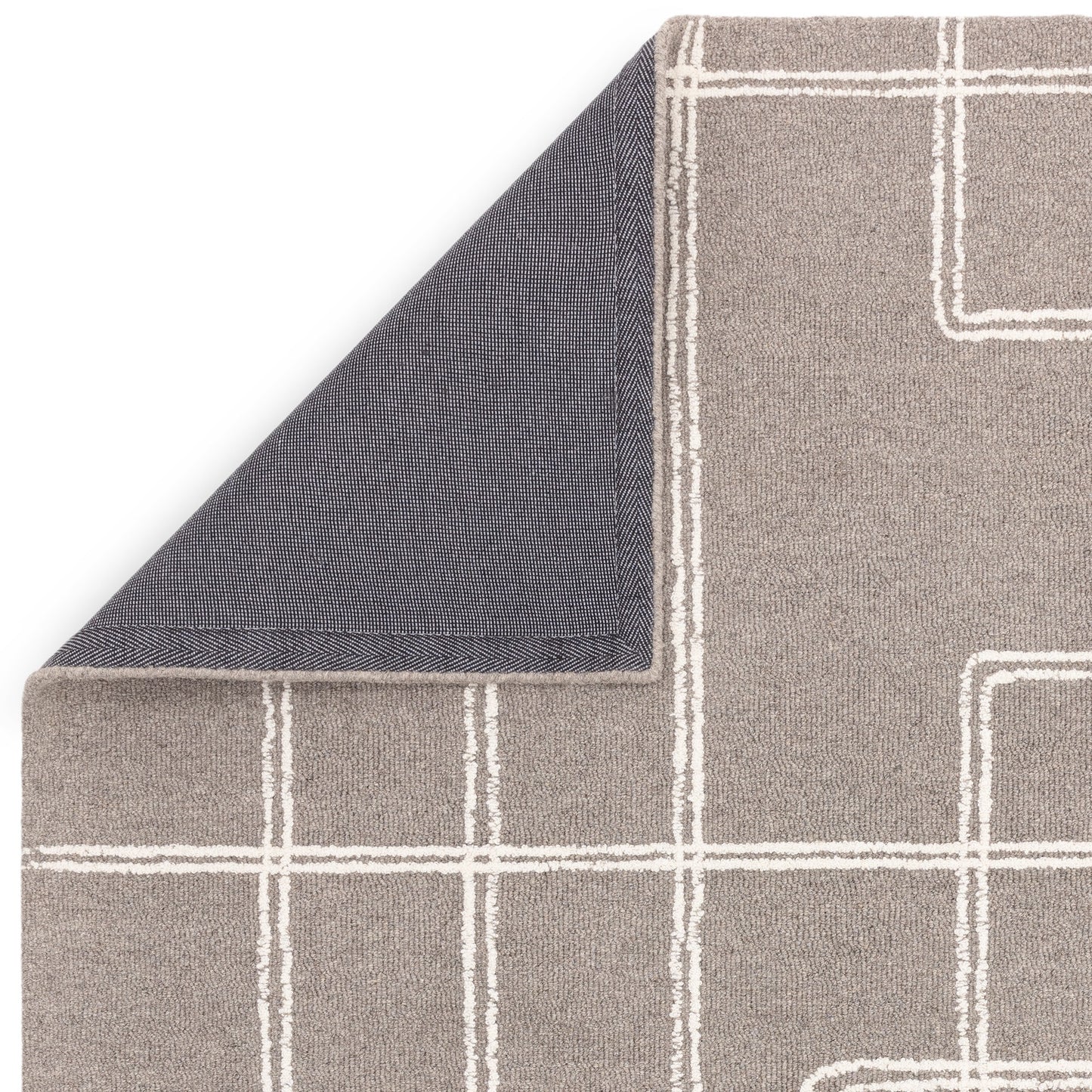 Ada Modern Boho Geometric Wool Rugs in Grey