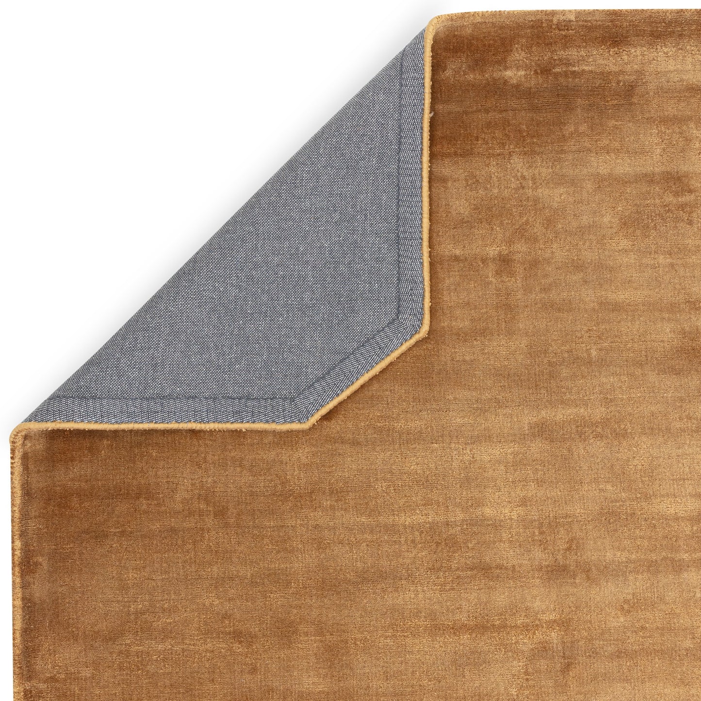 Gleam Modern Plain High Shine Rugs in Copper Brown
