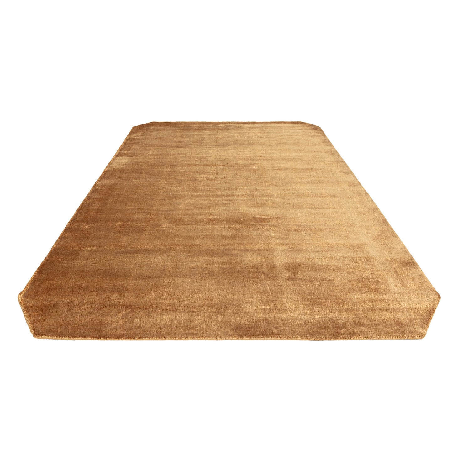 Gleam Modern Plain High Shine Rugs in Copper Brown