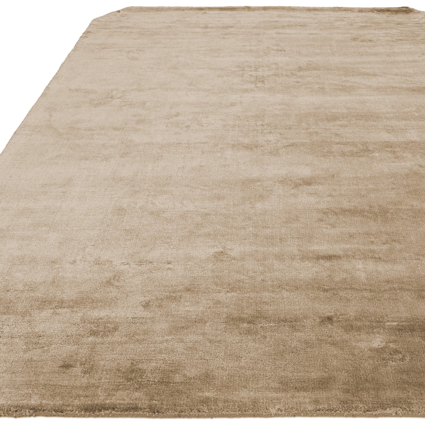 Gleam Modern Plain High Shine Rugs in Moleskin Brown