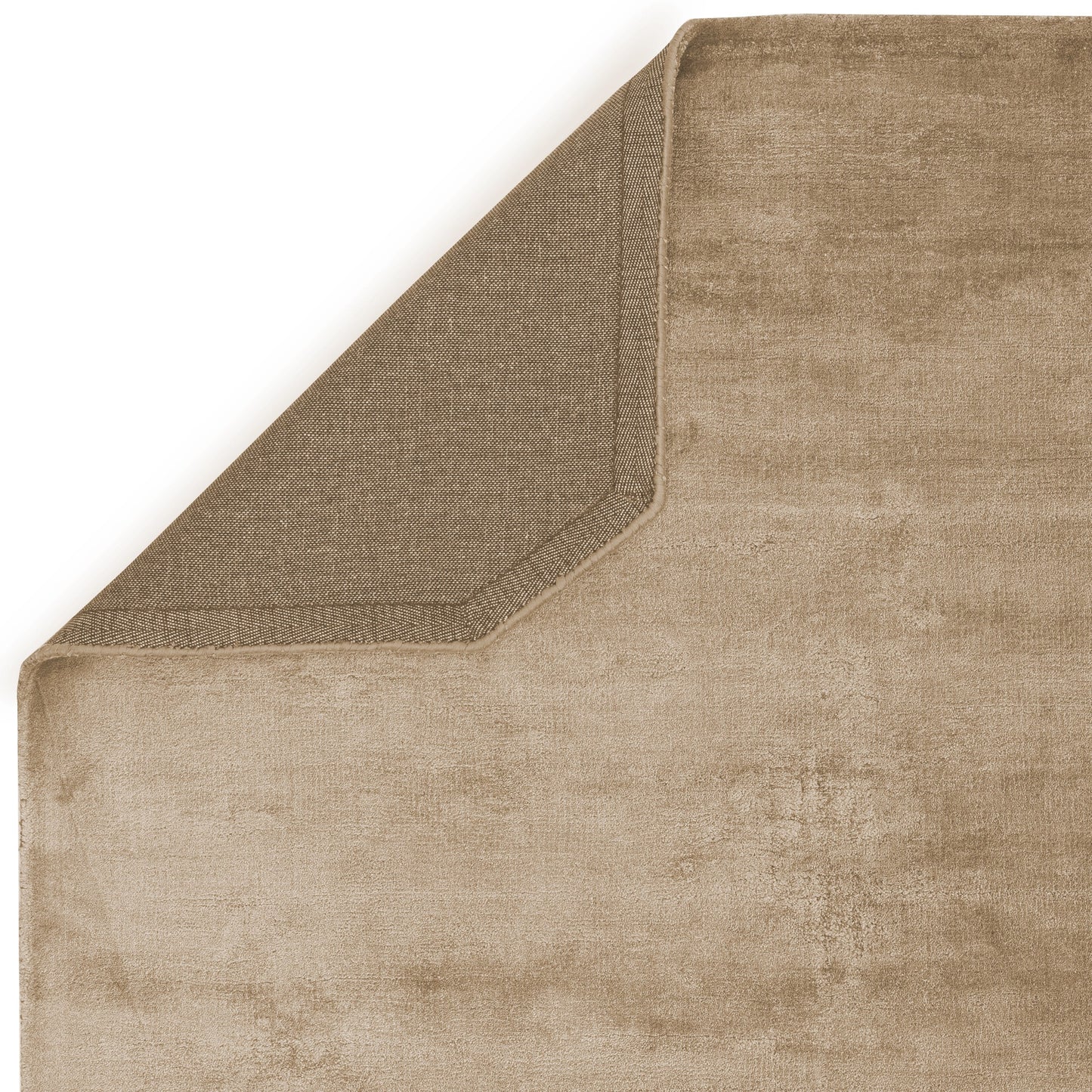 Gleam Modern Plain High Shine Rugs in Moleskin Brown