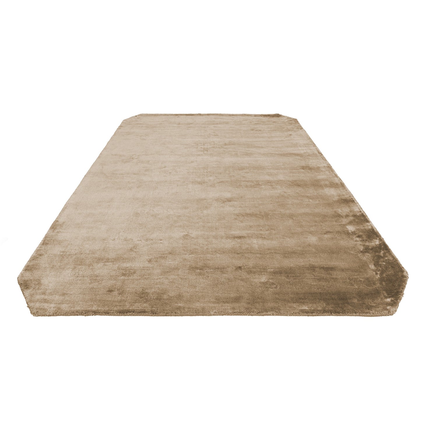 Gleam Modern Plain High Shine Rugs in Moleskin Brown
