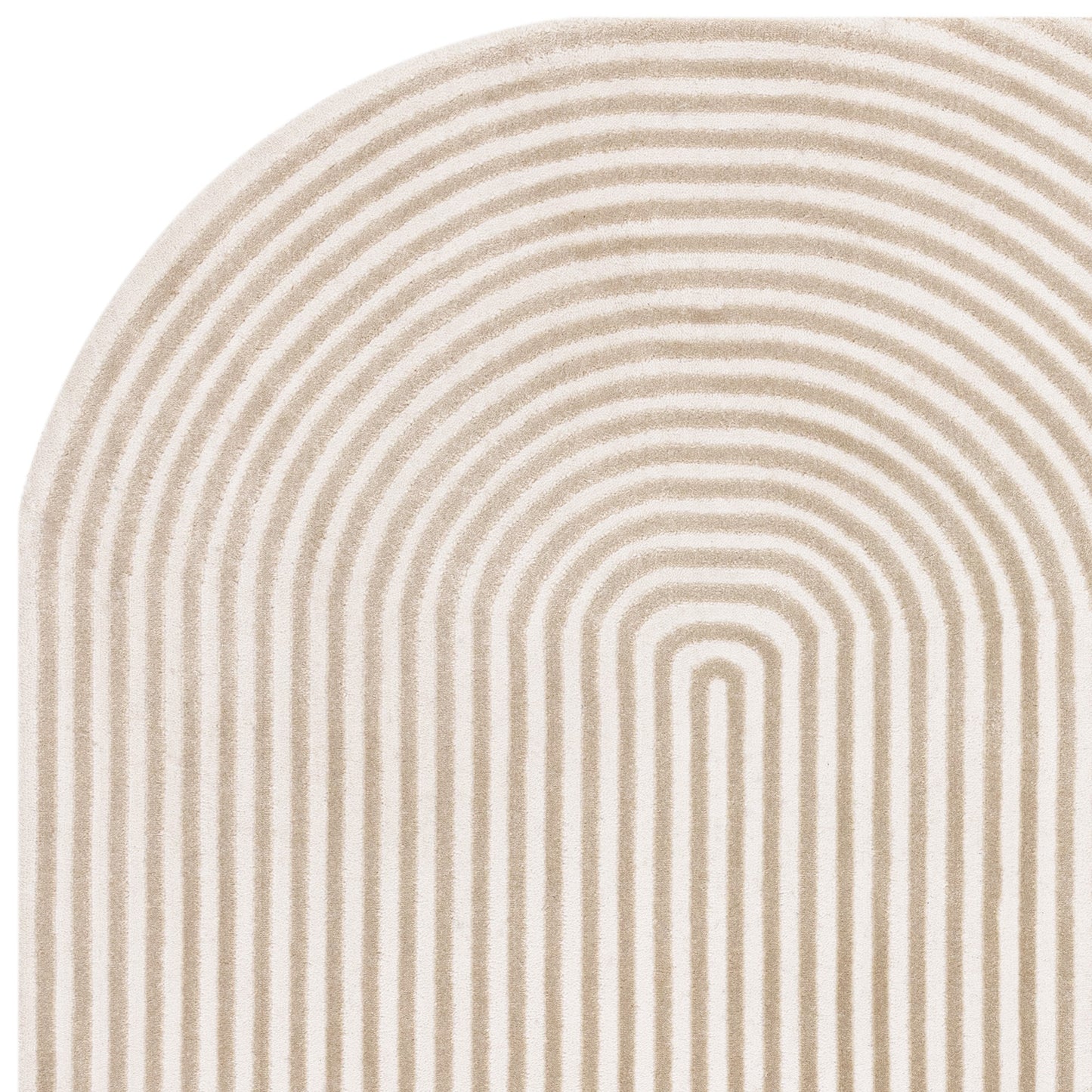 Kuza Shape Abstract Stripe Modern Rugs in Gold Cream