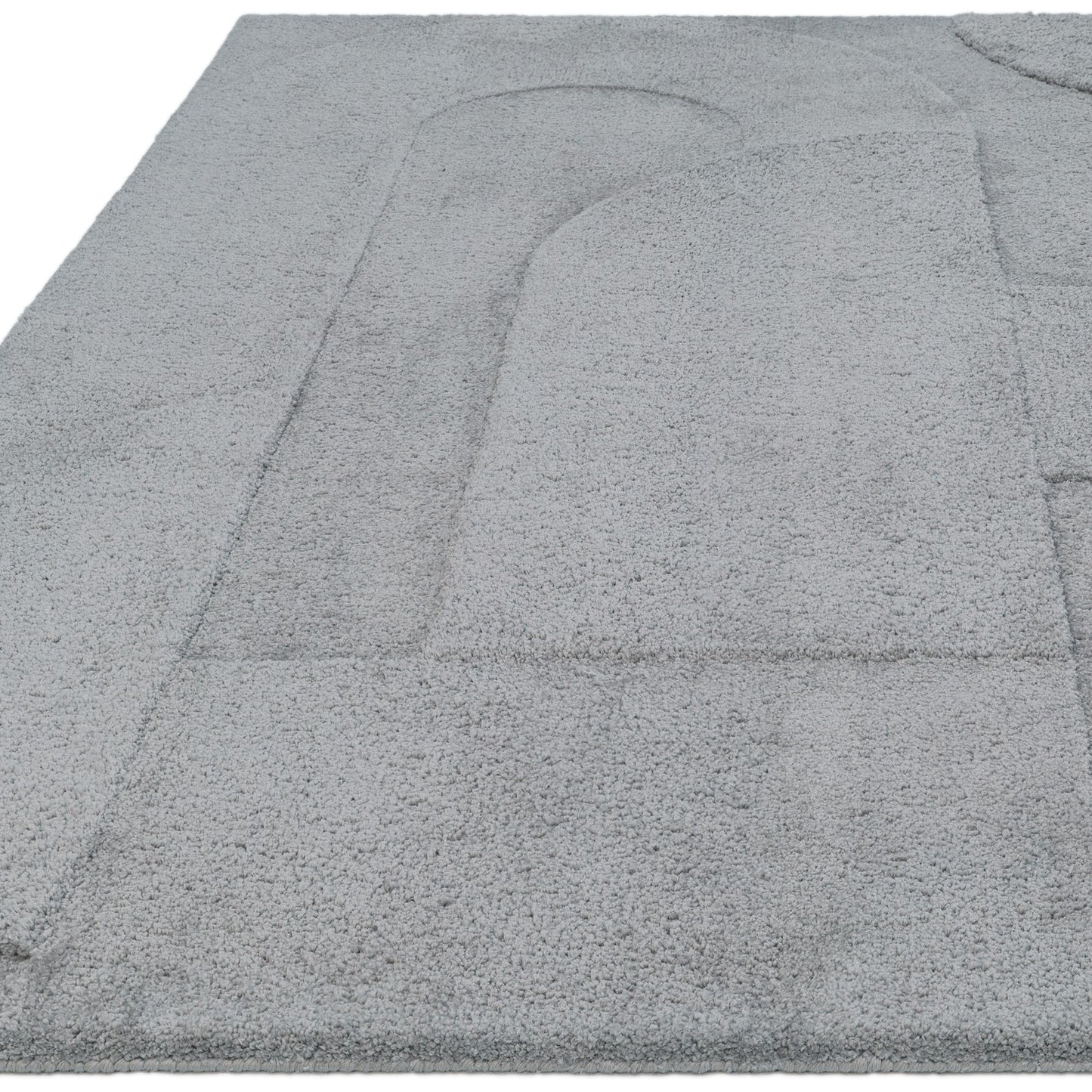 Tova Modern Plain Carved Geometric Rugs in Blue