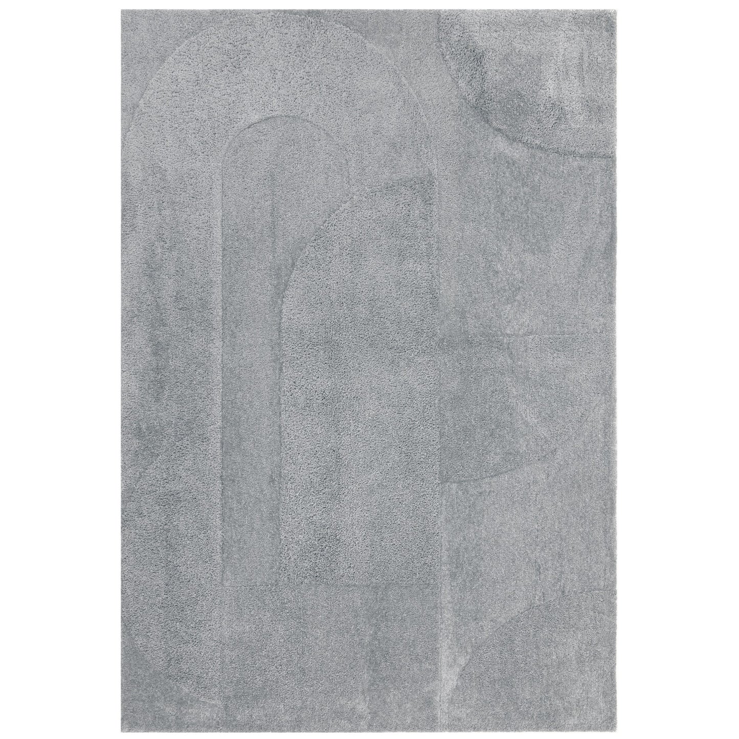 Tova Modern Plain Carved Geometric Rugs in Blue