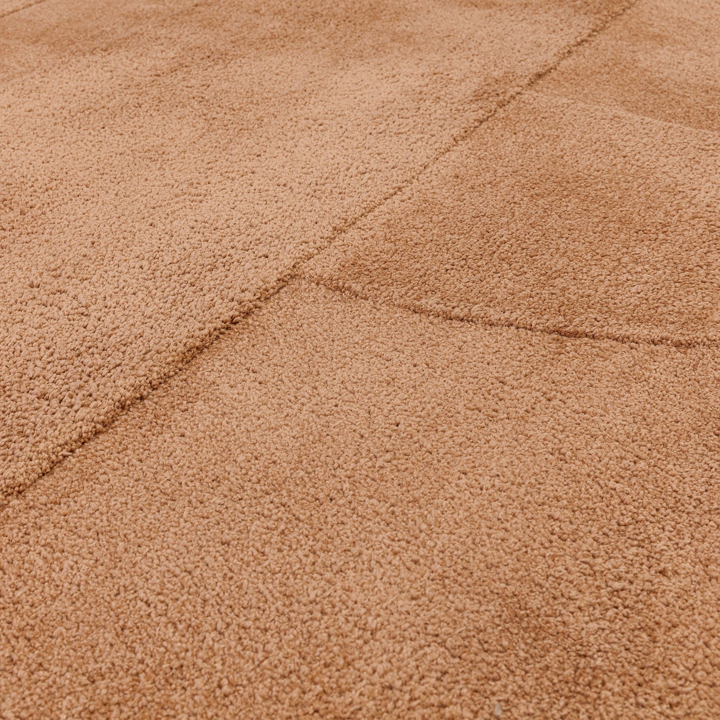 Tova Modern Plain Carved Geometric Rugs in Clay Brown