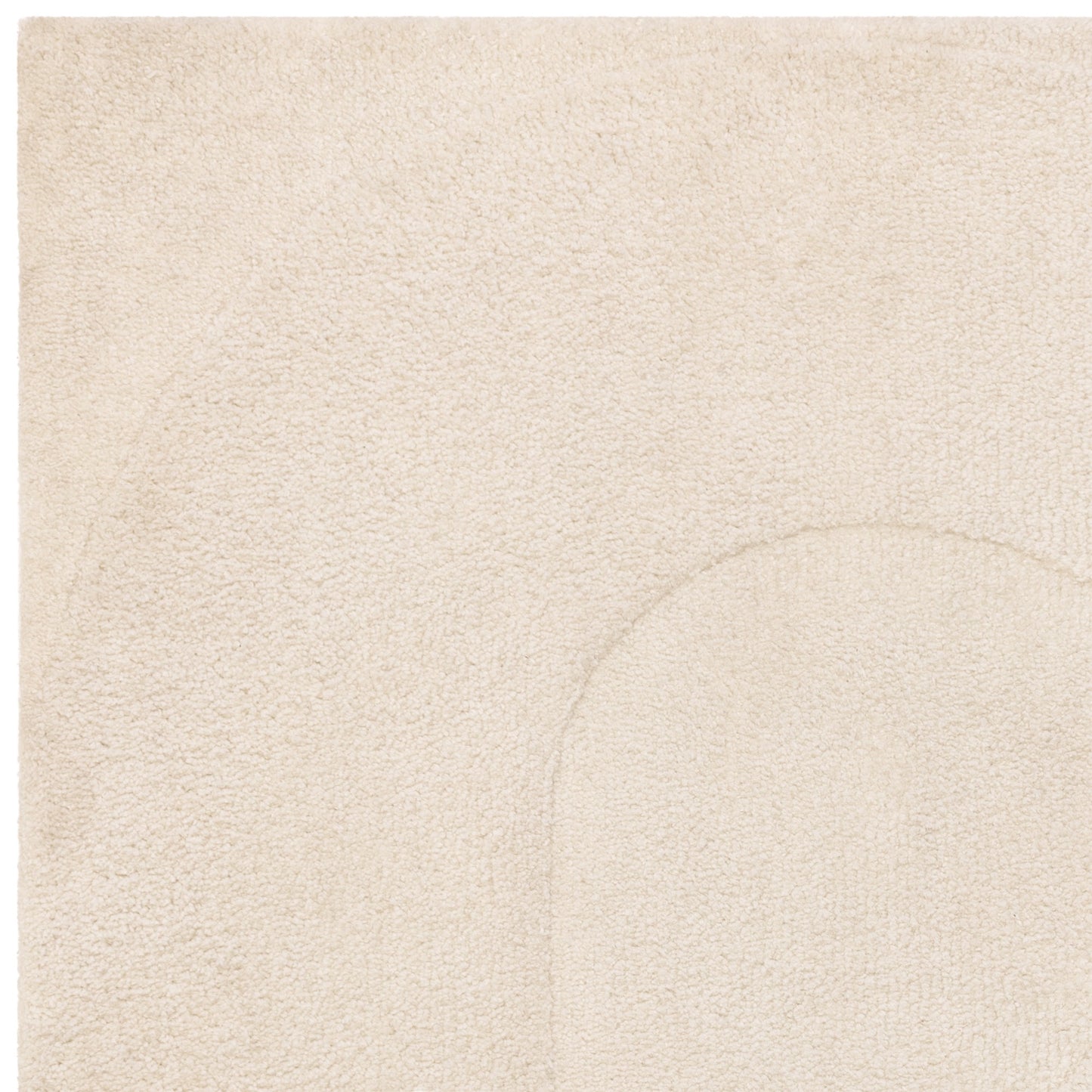 Tova Modern Plain Carved Geometric Rugs in Ivory White