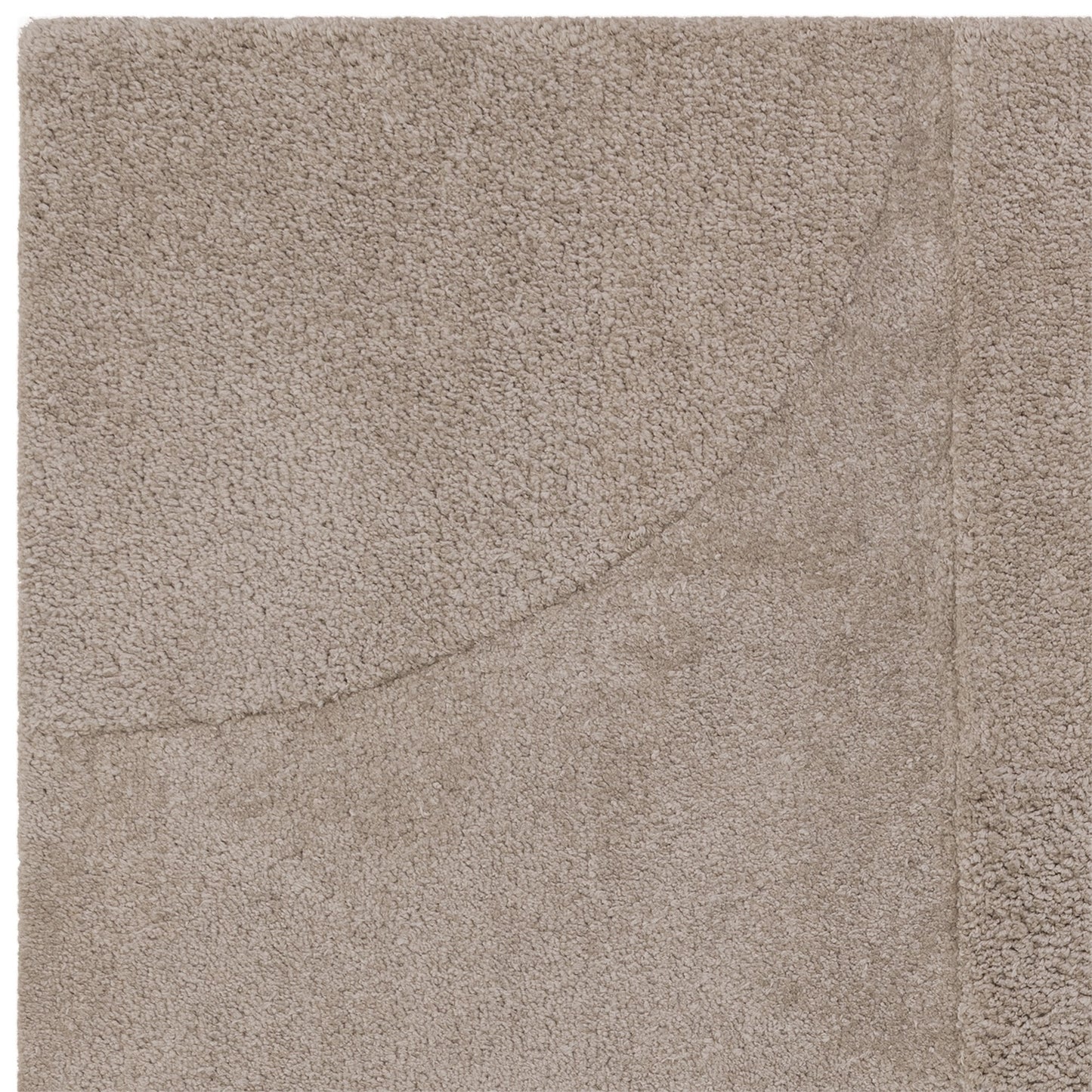 Tova Modern Plain Carved Geometric Rugs in Moleskin Brown