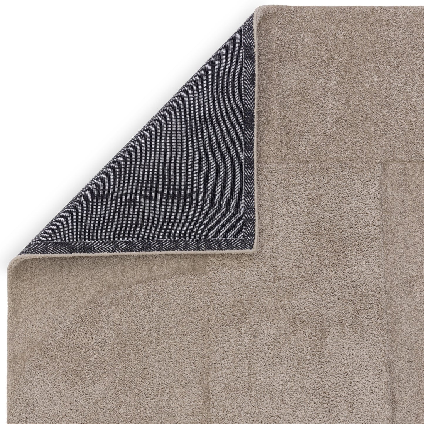 Tova Modern Plain Carved Geometric Rugs in Moleskin Brown