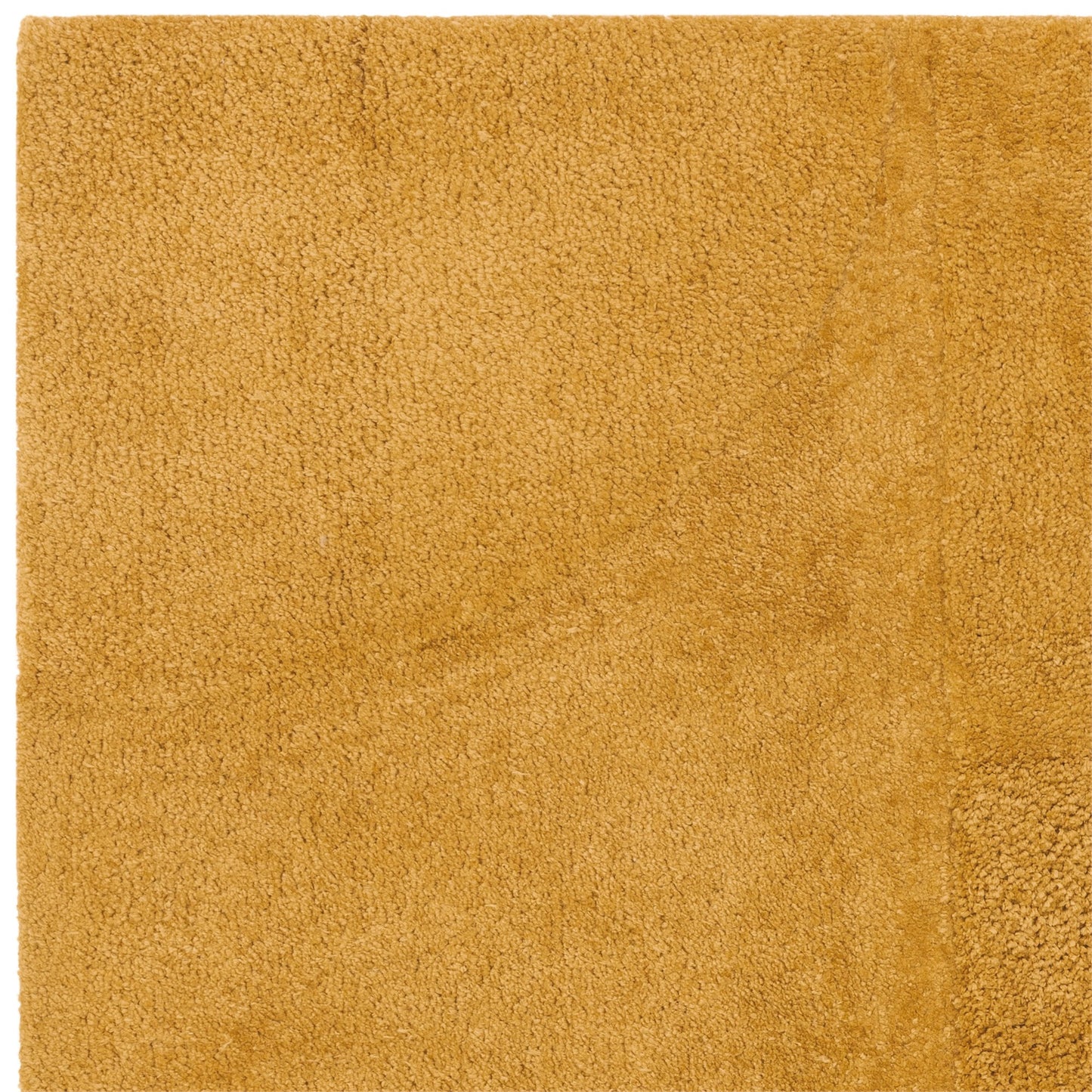 Tova Modern Plain Carved Geometric Rugs in Ochre Yellow