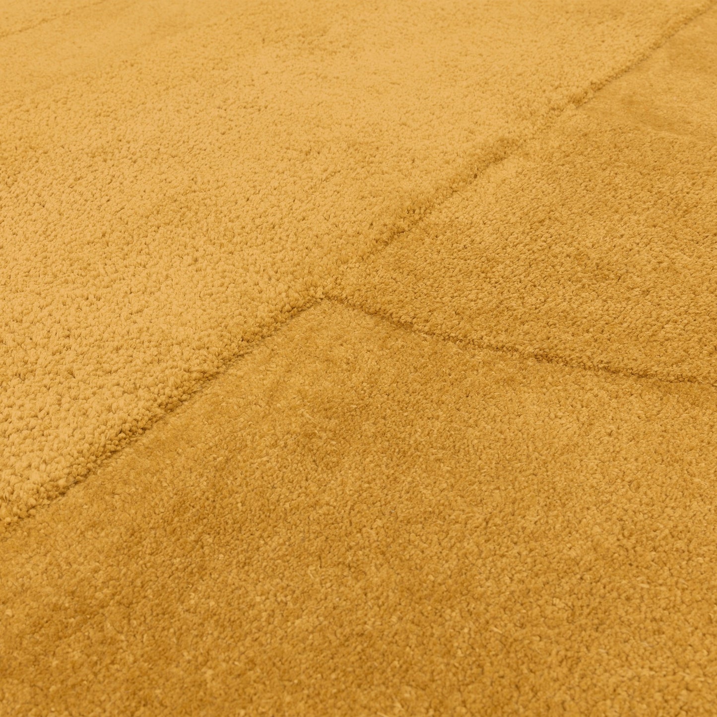 Tova Modern Plain Carved Geometric Rugs in Ochre Yellow