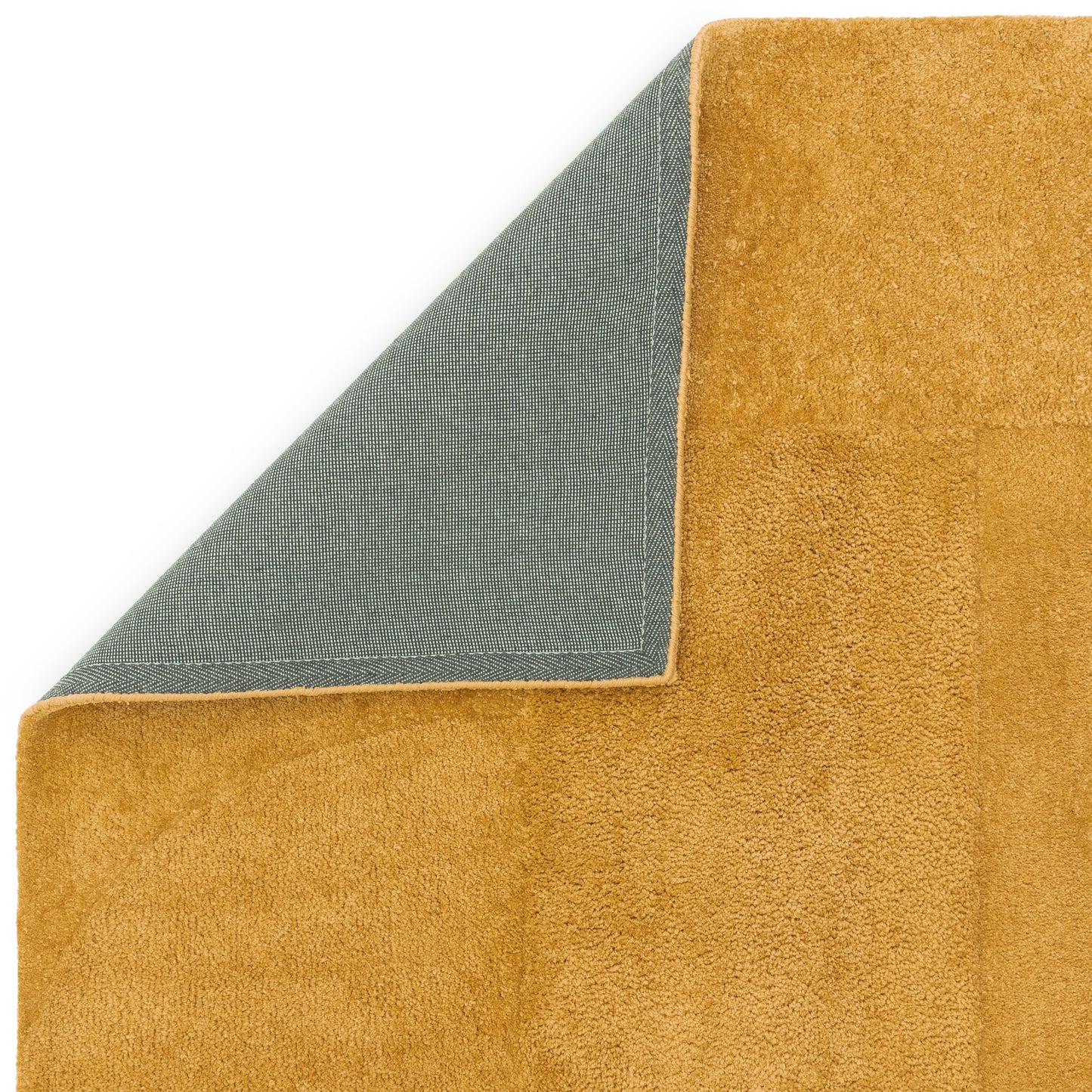 Tova Modern Plain Carved Geometric Rugs in Ochre Yellow
