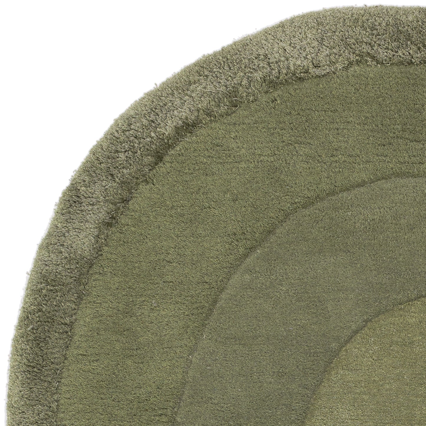 Halo Curved Modern Wool Carved Rugs in Sage Green