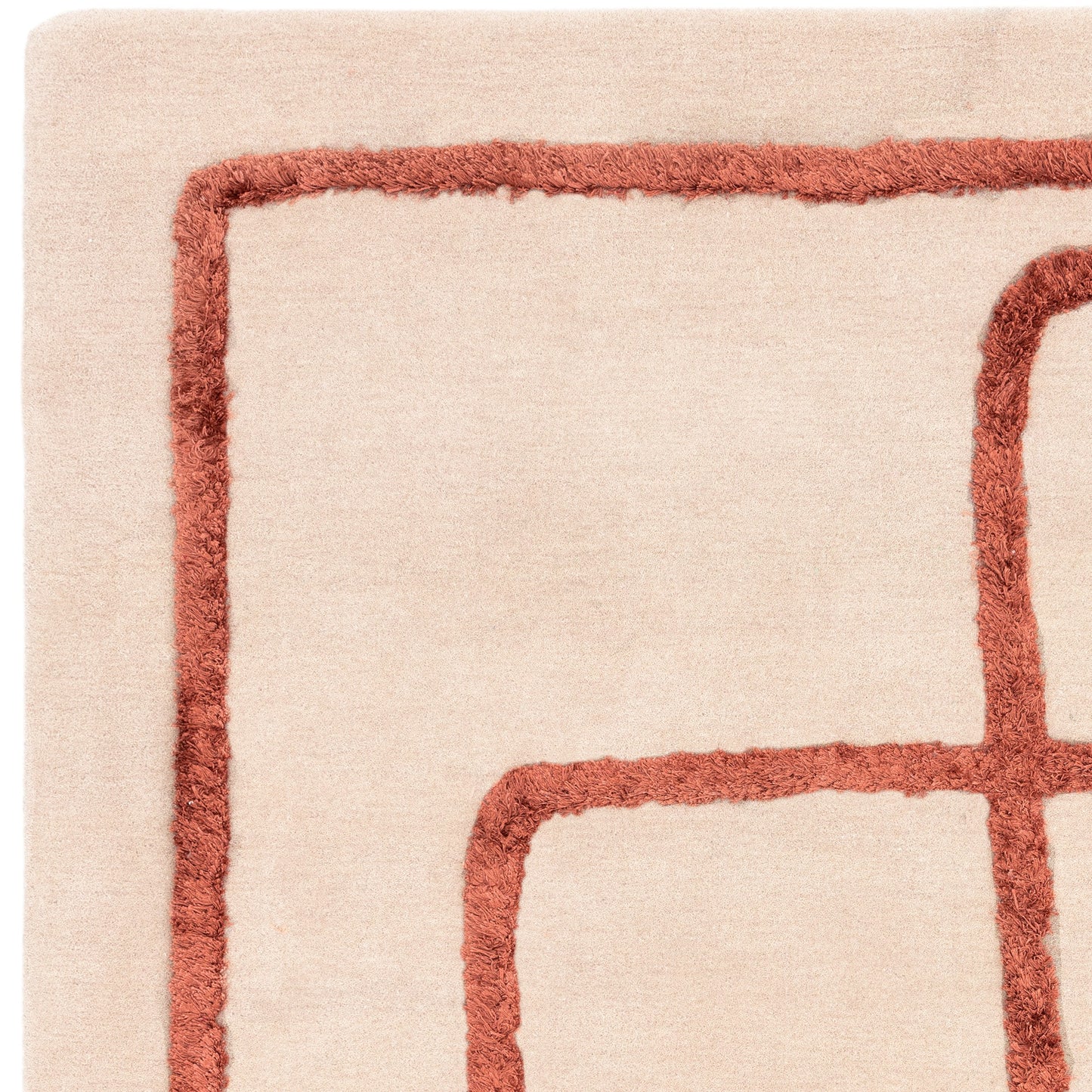 Infinity Modern Wool Abstract Textured Rug in Copper Brown