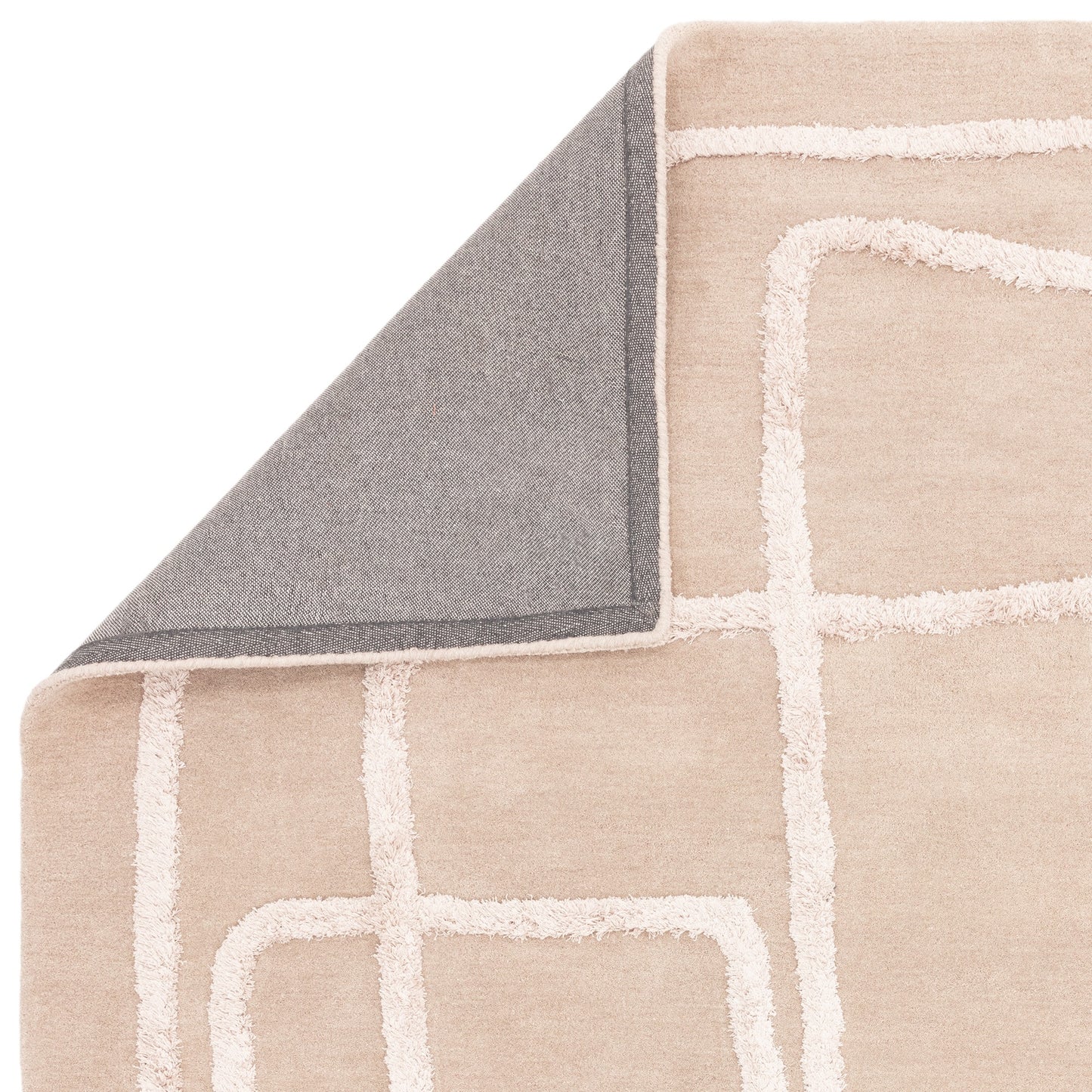 Infinity Modern Wool Abstract Textured Rug in Sand Natural