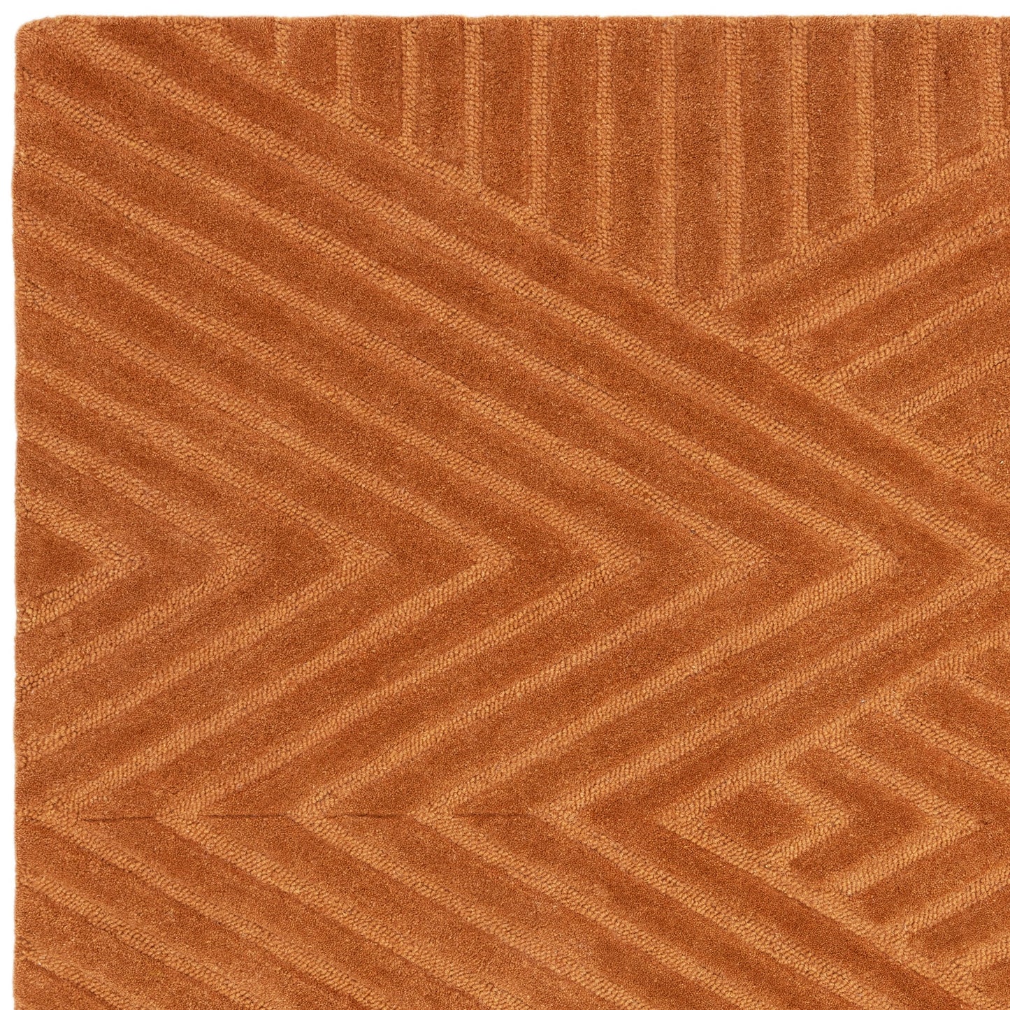 Hague Diamond Textured Wool Rugs in Desert Brown