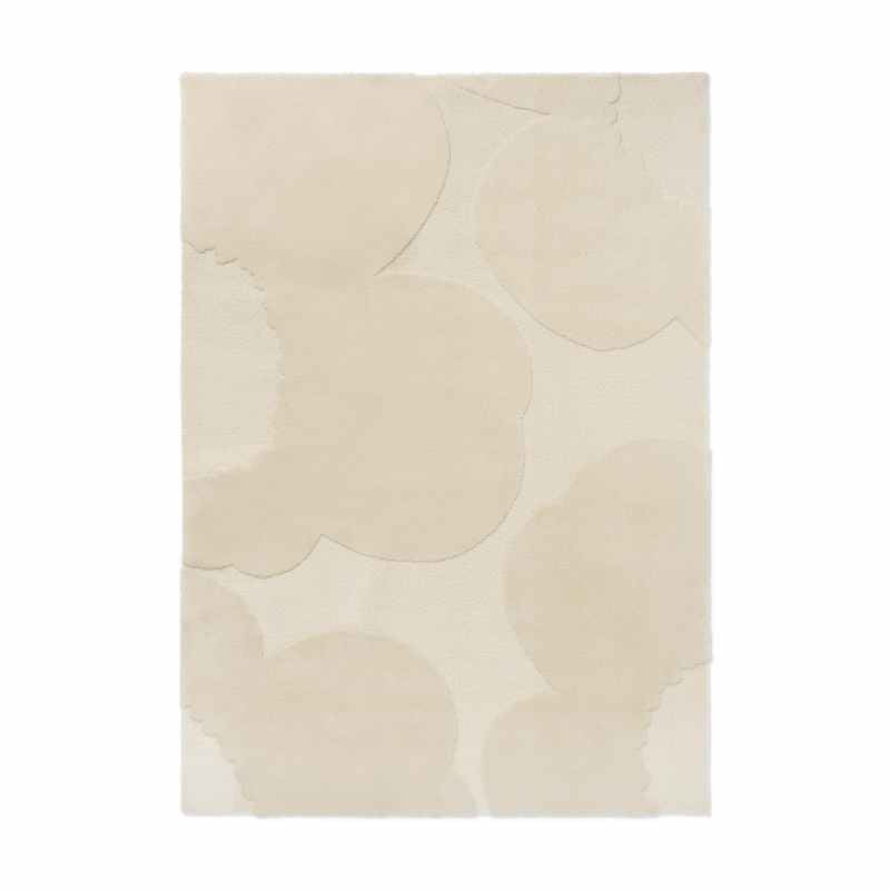 Iso Unikko Wool Floral Rugs 132301 by Marimekko in Natural White