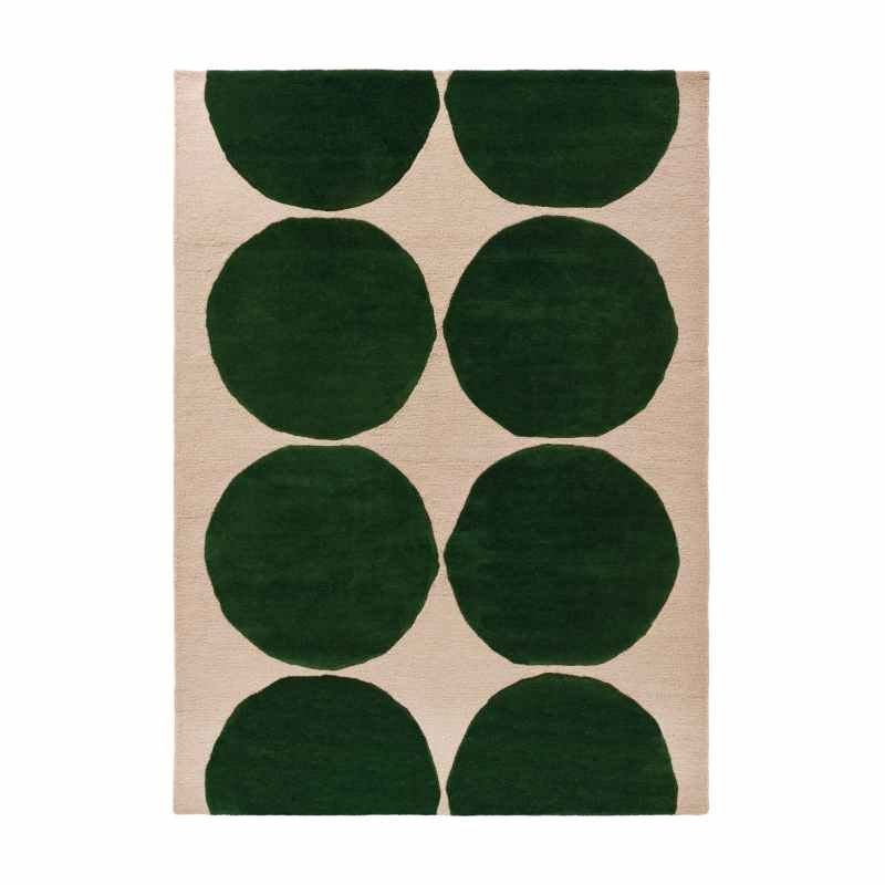 Isot Kivet Wool Geometric Rugs 132507 by Marimekko in Green