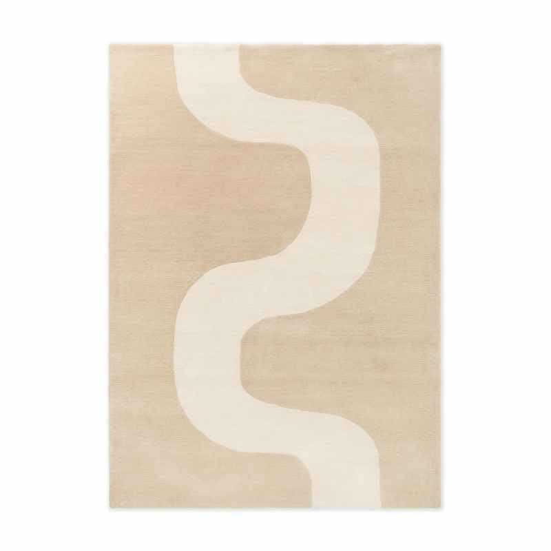 Seireeni Wool Abstract Rugs 132707 by Marimekko in Warm Beige