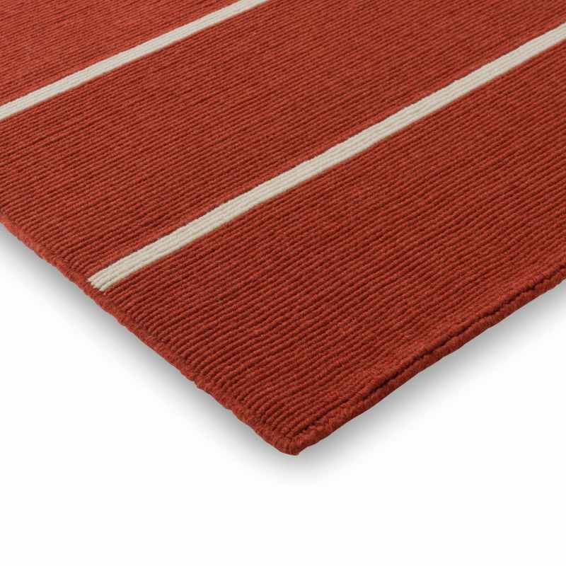 Tiibet Wool Geometric Rugs 132803 by Marimekko in Burnt Orange