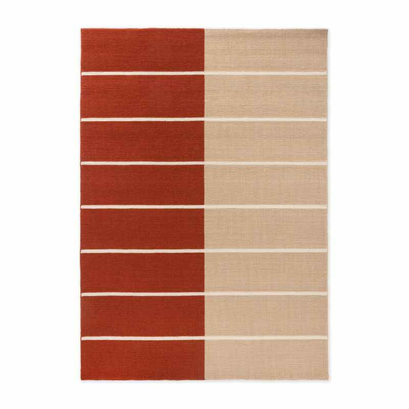 Tiibet Wool Geometric Rugs 132803 by Marimekko in Burnt Orange