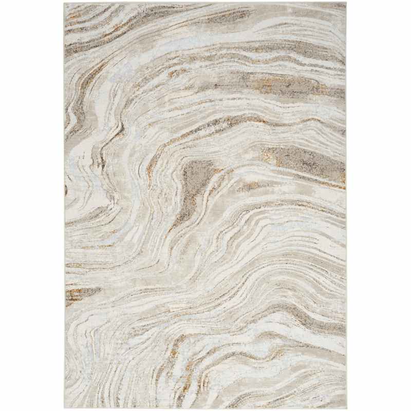 Glitz GLZ22 Abstract Rug by Nourison in Grey Gold
