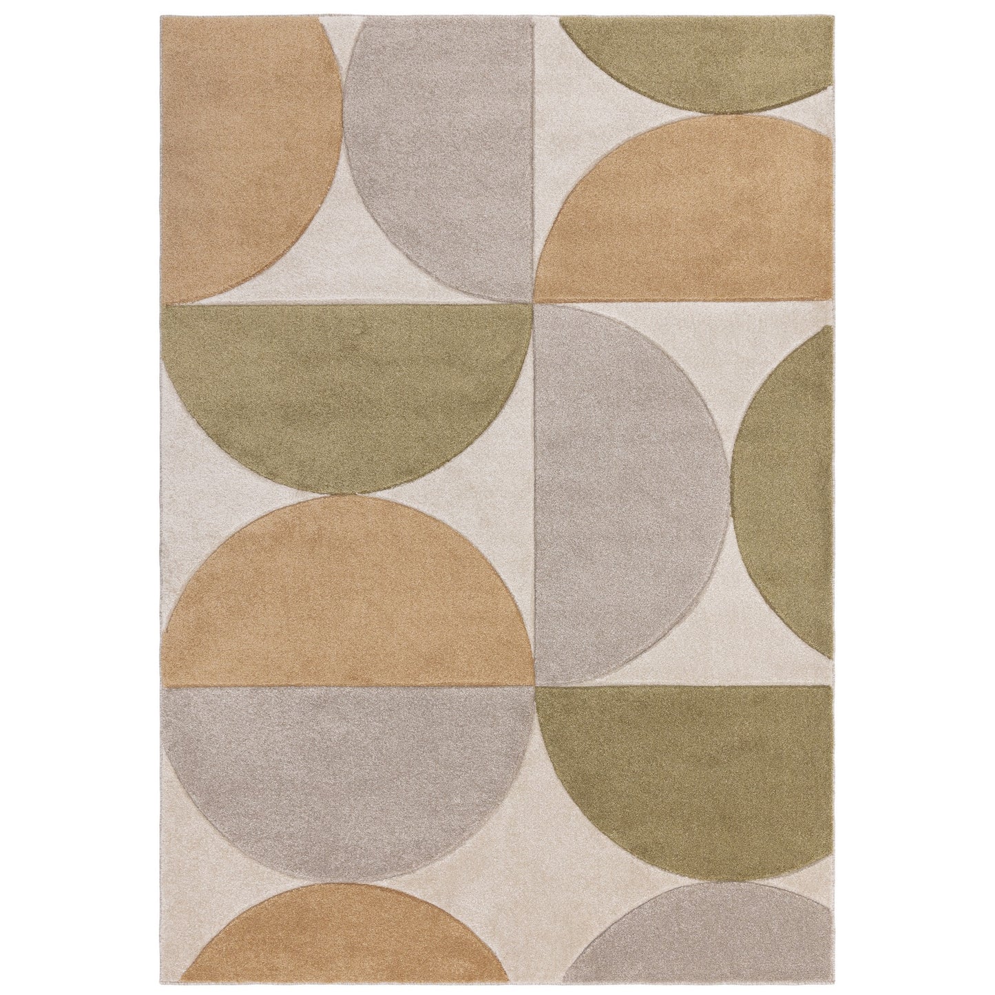 Sketch Curve Geometric Carved Rugs in SK15 Ochre Yellow