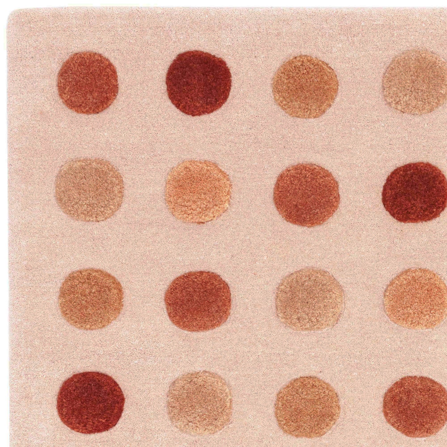 Dotty Spots Modern Wool Carved Rugs in Earth Brown