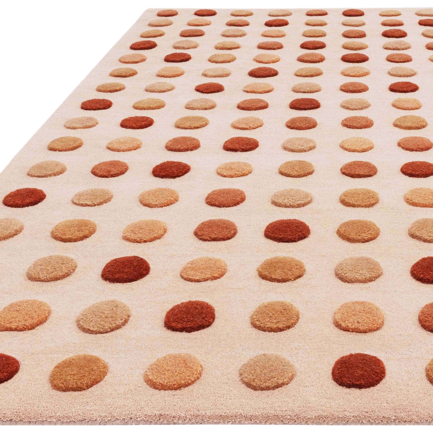 Dotty Spots Modern Wool Carved Rugs in Earth Brown