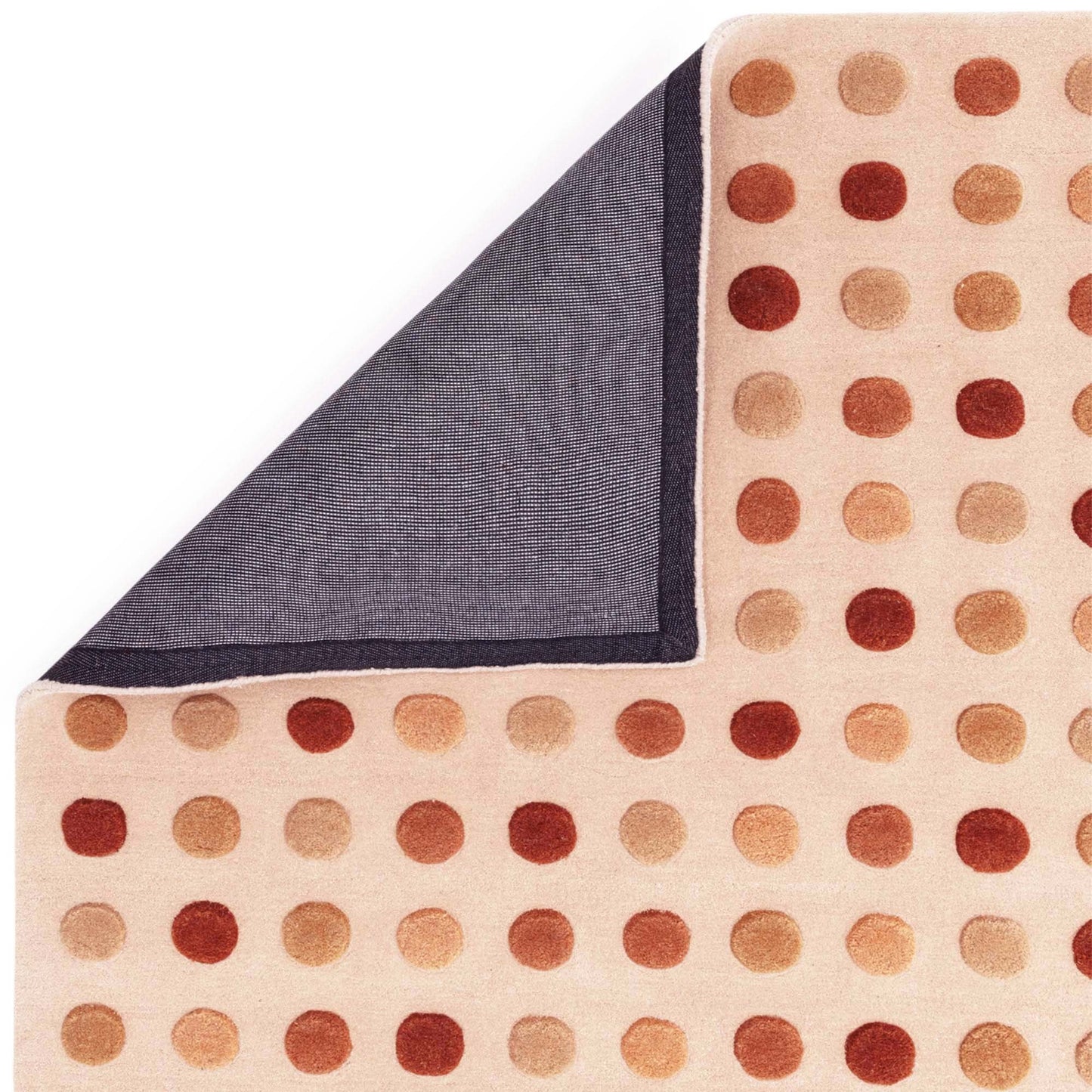 Dotty Spots Modern Wool Carved Rugs in Earth Brown