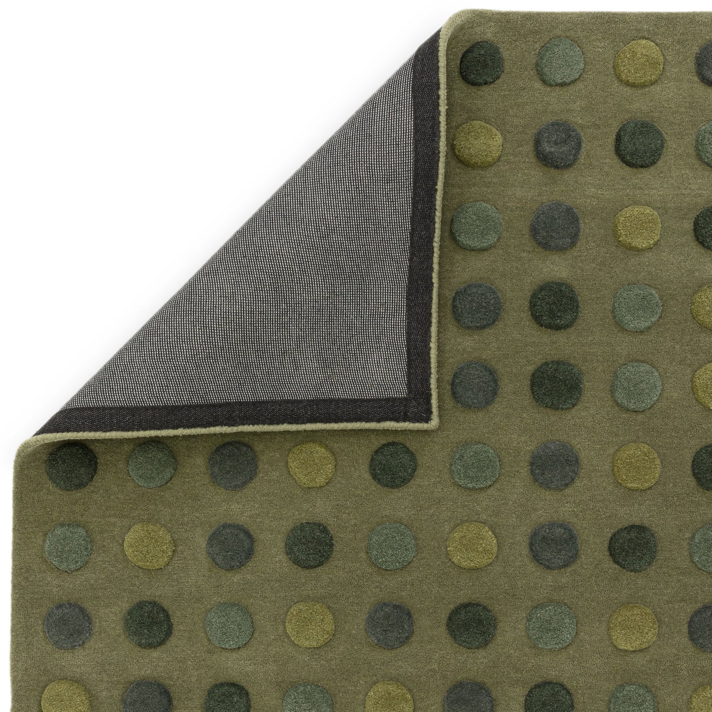 Dotty Spots Modern Wool Carved Rugs in Green