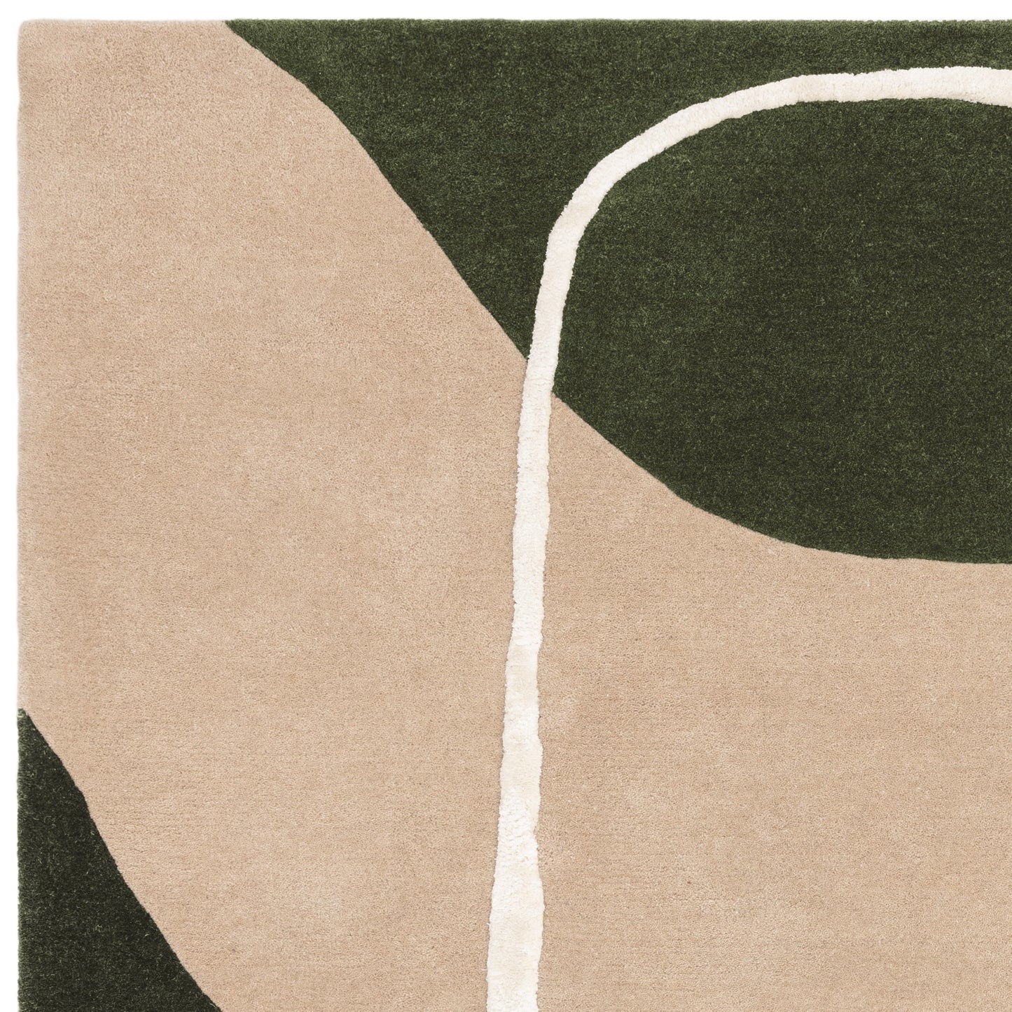 Matrix Signature MAX103 Wool Abstract Rugs in Moss Green