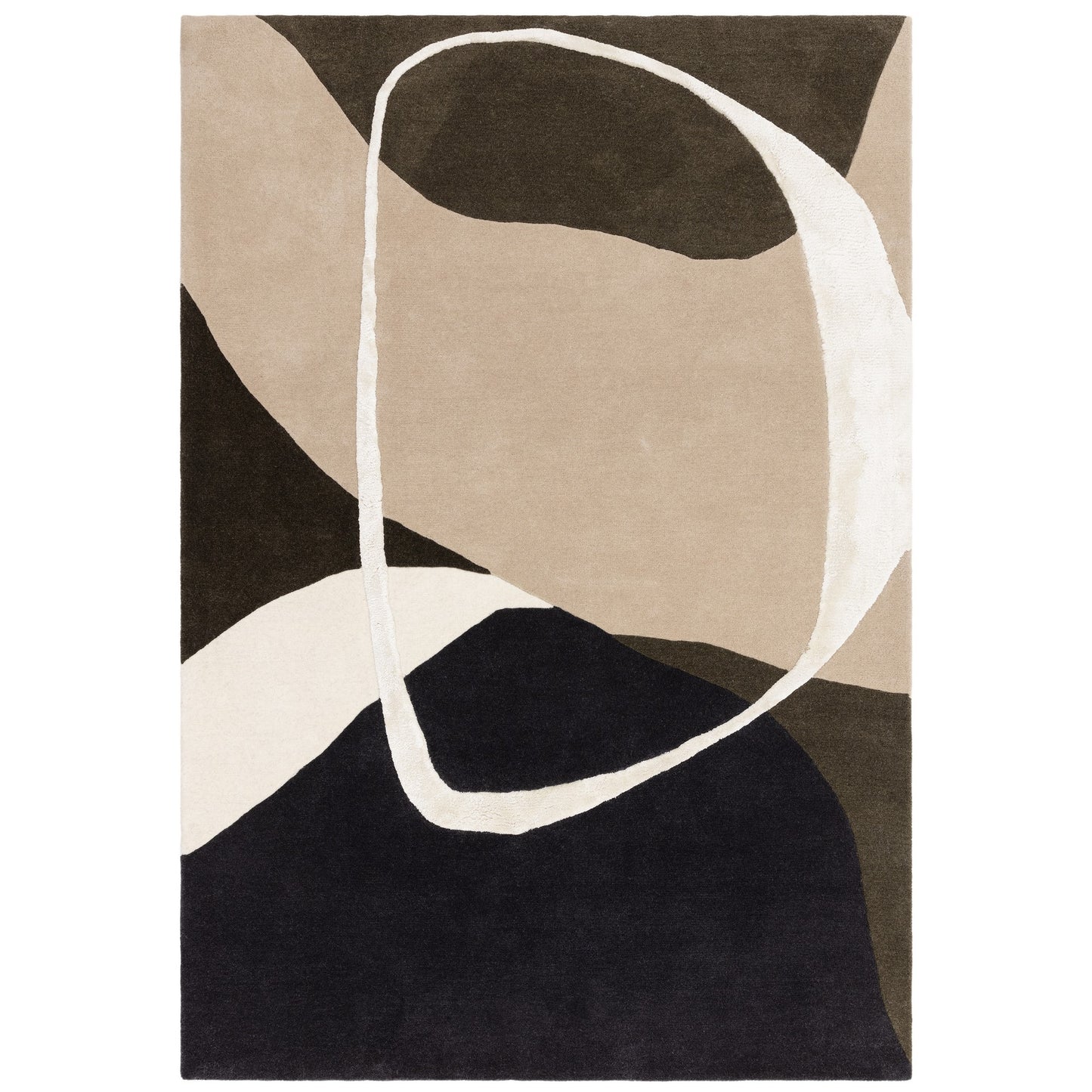 Matrix Signature MAX103 Wool Abstract Rugs in Moss Green