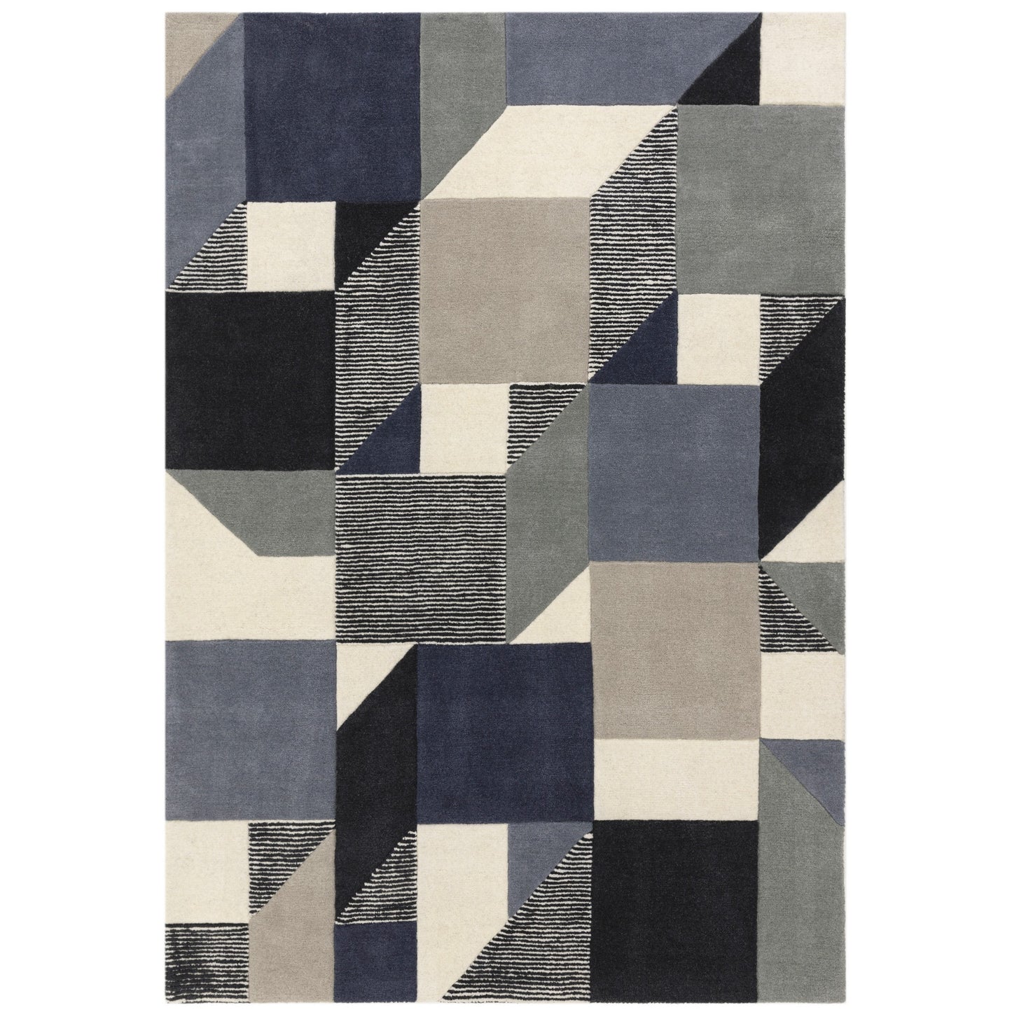 Matrix Memphis MAX101 Wool Abstract Rugs in Blue