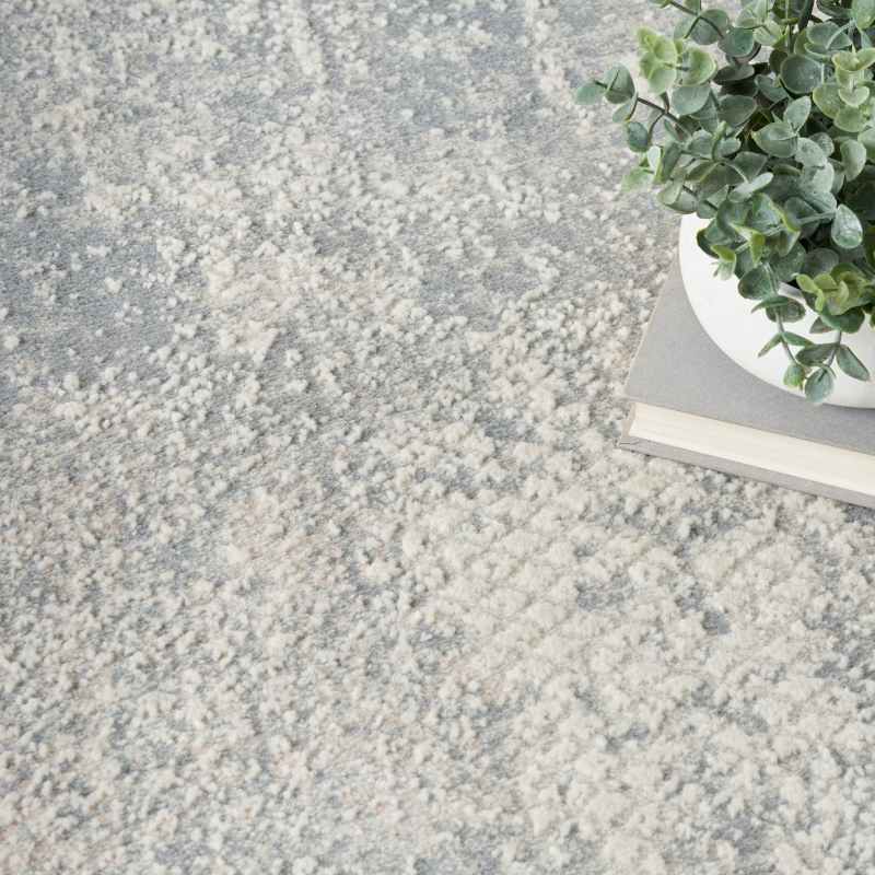 Nourison Exhale Abstract Runner Rugs EXL01 in Light Grey