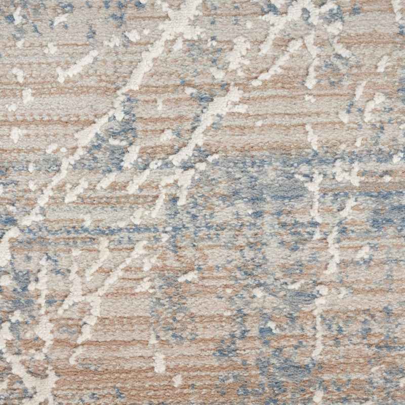 Nourison Exhale Abstract Runner Rugs EXL02 in Beige Blue