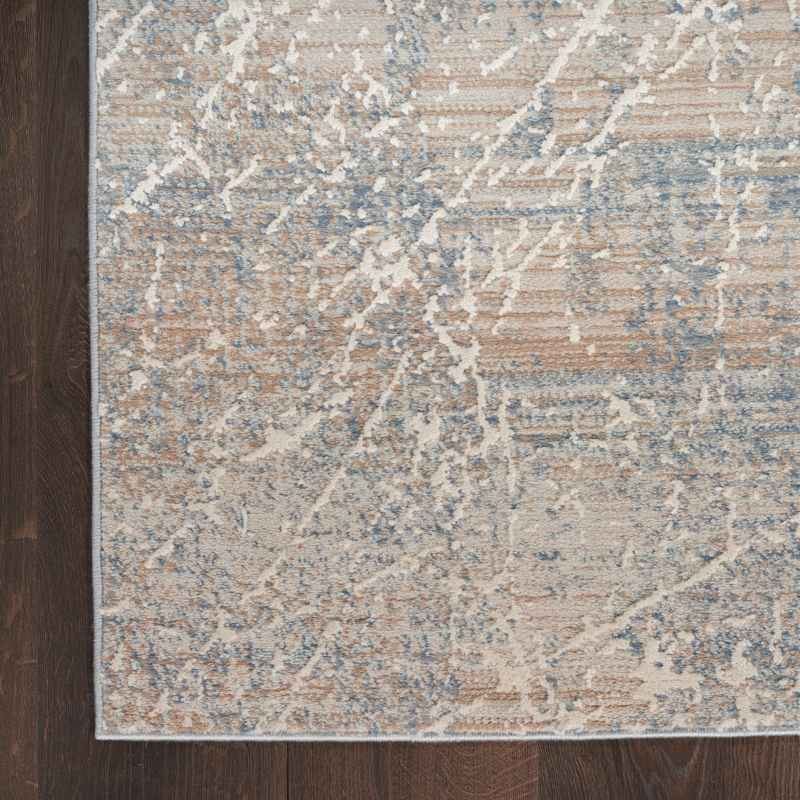 Nourison Exhale Abstract Runner Rugs EXL02 in Beige Blue