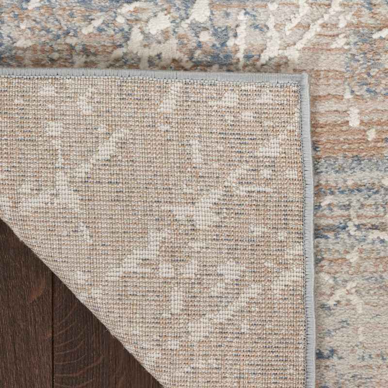 Nourison Exhale Abstract Runner Rugs EXL02 in Beige Blue