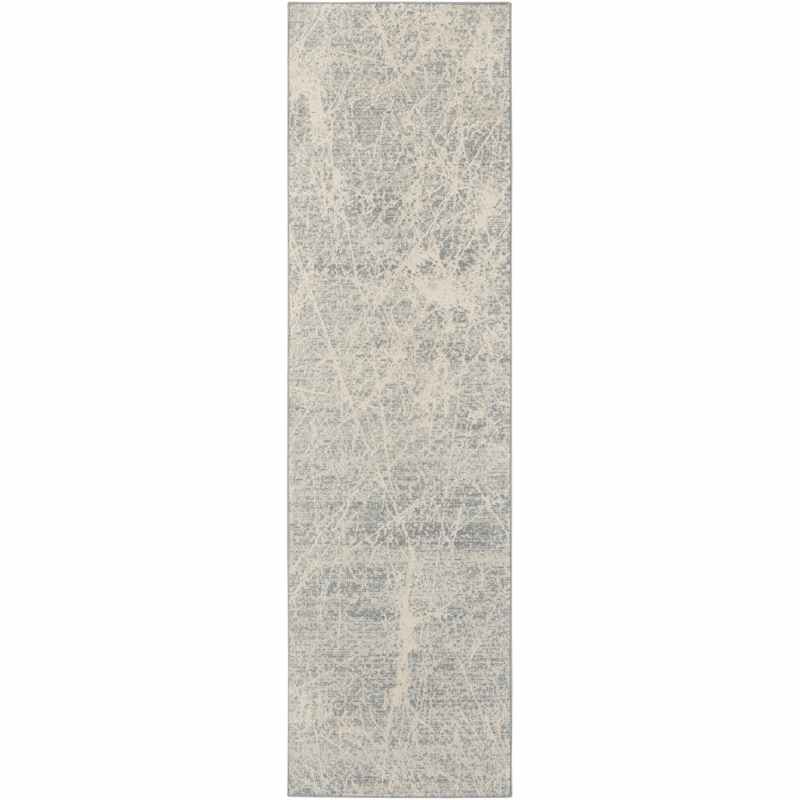 Nourison Exhale Abstract Runner Rugs EXL02 in Ivory Grey