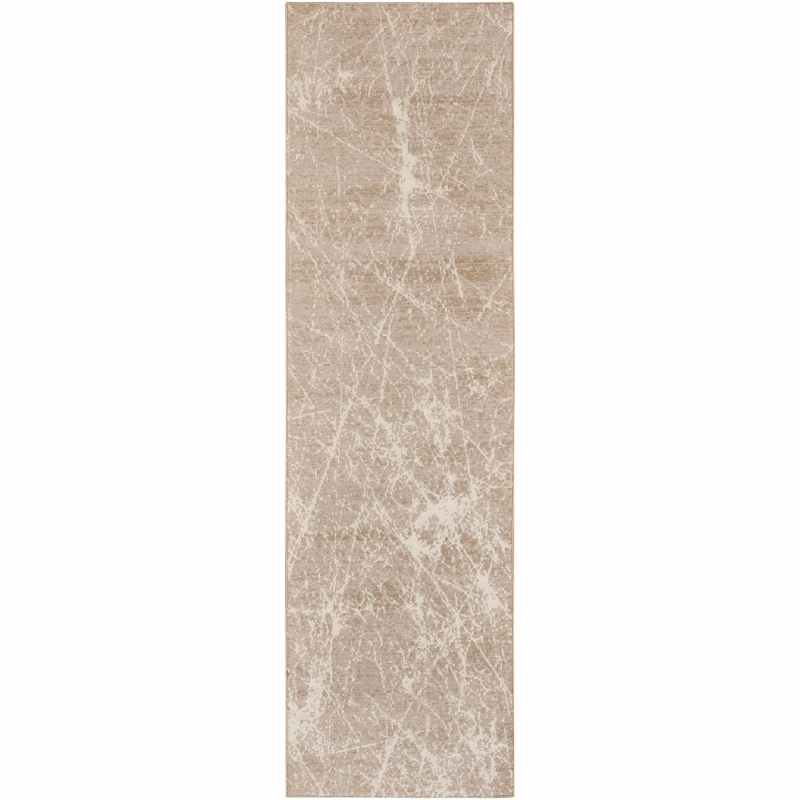 Nourison Exhale Abstract Runner Rugs EXL02 in Moca Ivory