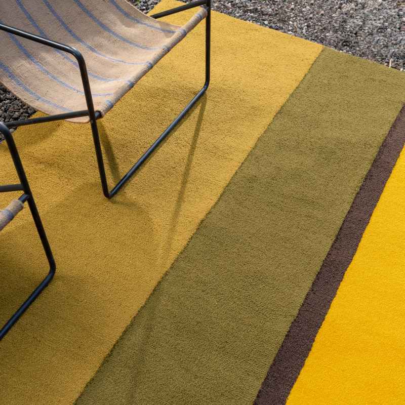 Habitat Festival Stripe Indoor Outdoor Rug 496516 by Brink & Campman in Yellow