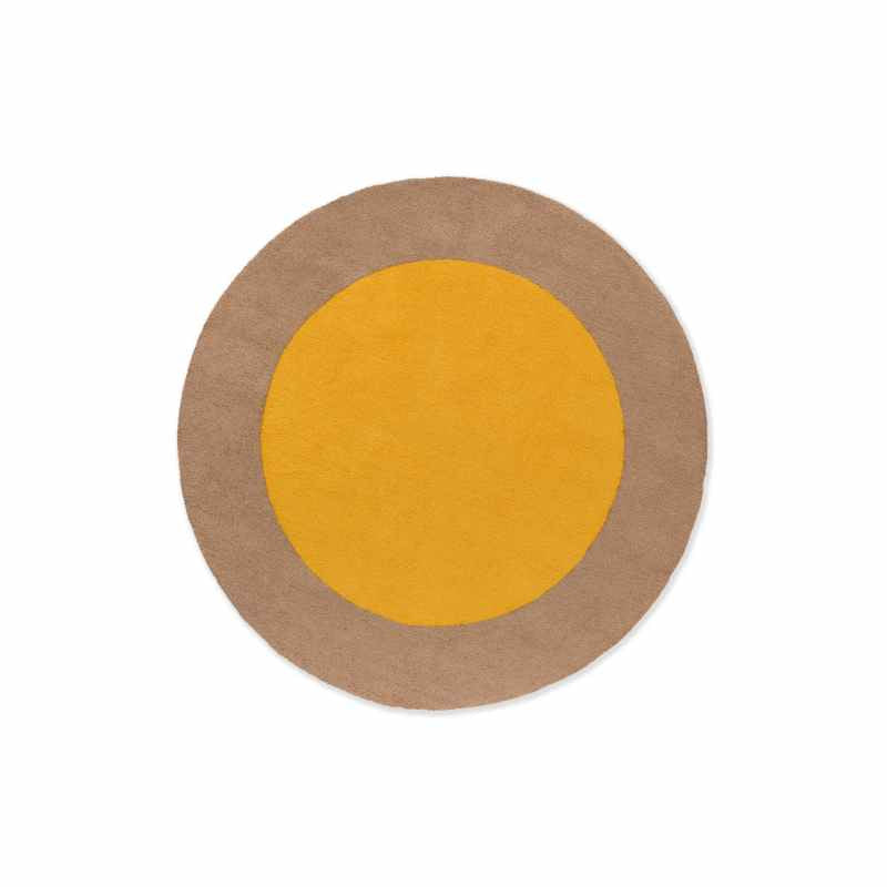 Habitat Festival Round Indoor Outdoor Rug 496306 by Brink & Campman in Yellow