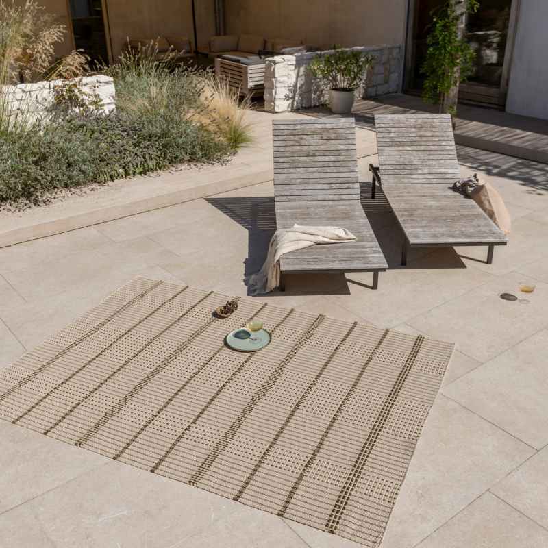 Zona Stitch Indoor Outdoor Rug 495707 by Brink & Campman in Olive Green