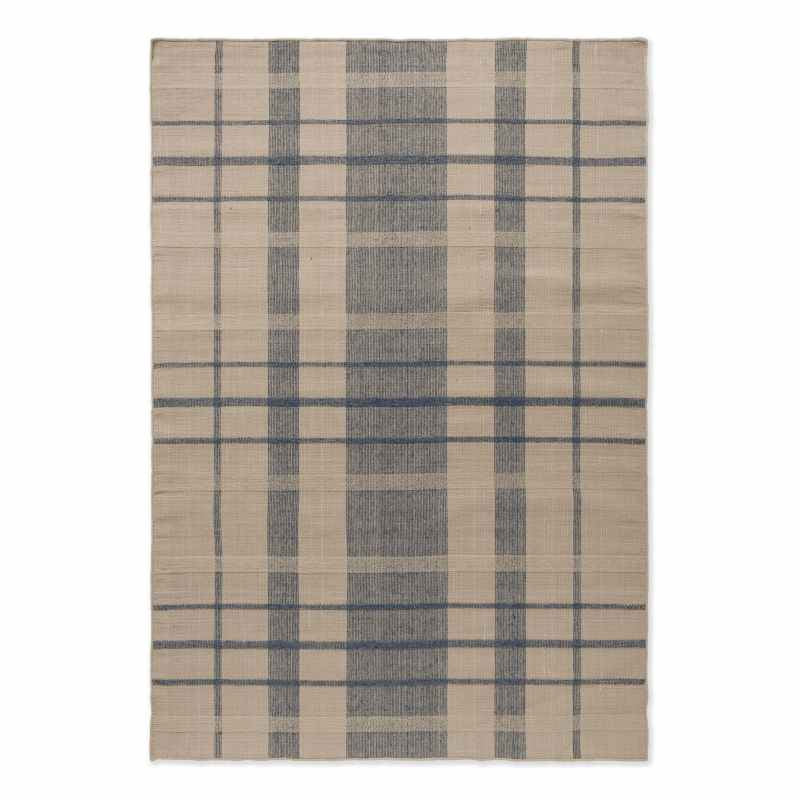 Zona Check Indoor Outdoor Rug 497408 by Brink & Campman in Denim Blue