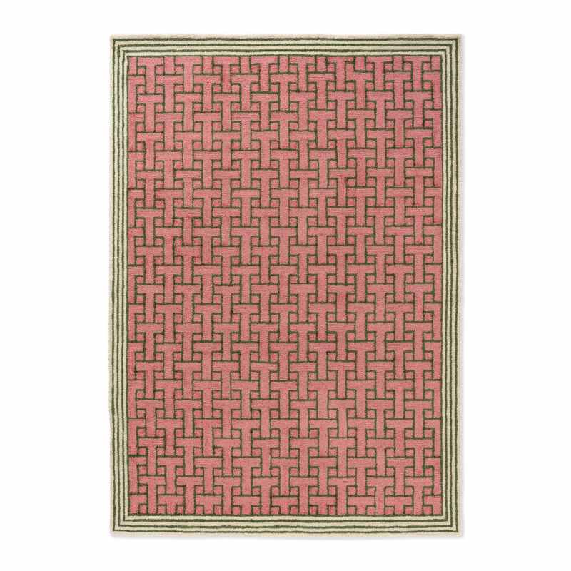 T Monogram Indoor Outdoor Rug 455802 by Ted Baker in Dusted Pink