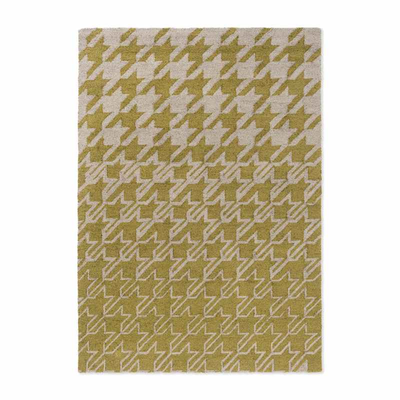 Houndstooth Indoor Outdoor Rug 455706 by Ted Baker in Mustard